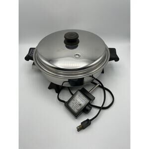 SALADMASTER ELECTRIC SKILLET 7817 11" WITH VAPO LID Tested Works Great